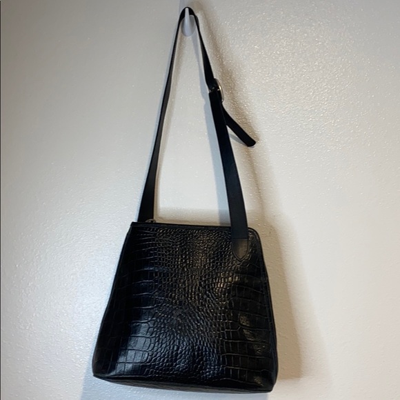 Longchamp Croc Roseau Side Zip Toggle Shoulder Bag - Picture 6 of 16